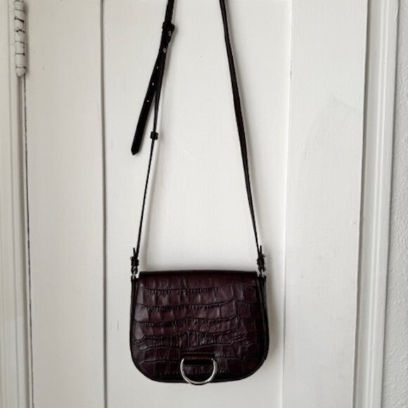 *gently used* Little Liffner Embossed Brown Embossed Croc Crossbody - Picture 2 of 6